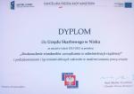 Dyplom dla Urzędu Skarbowego w Nisku za udział w latach 2013-2015 w projekcie „Doskonalenie standardów zarządzania w administracji rządowej