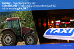 Grafika informująca, że wszyscy podatnicy VAT, w tym taksówkarze i rolnicy, składają JPK_VAT