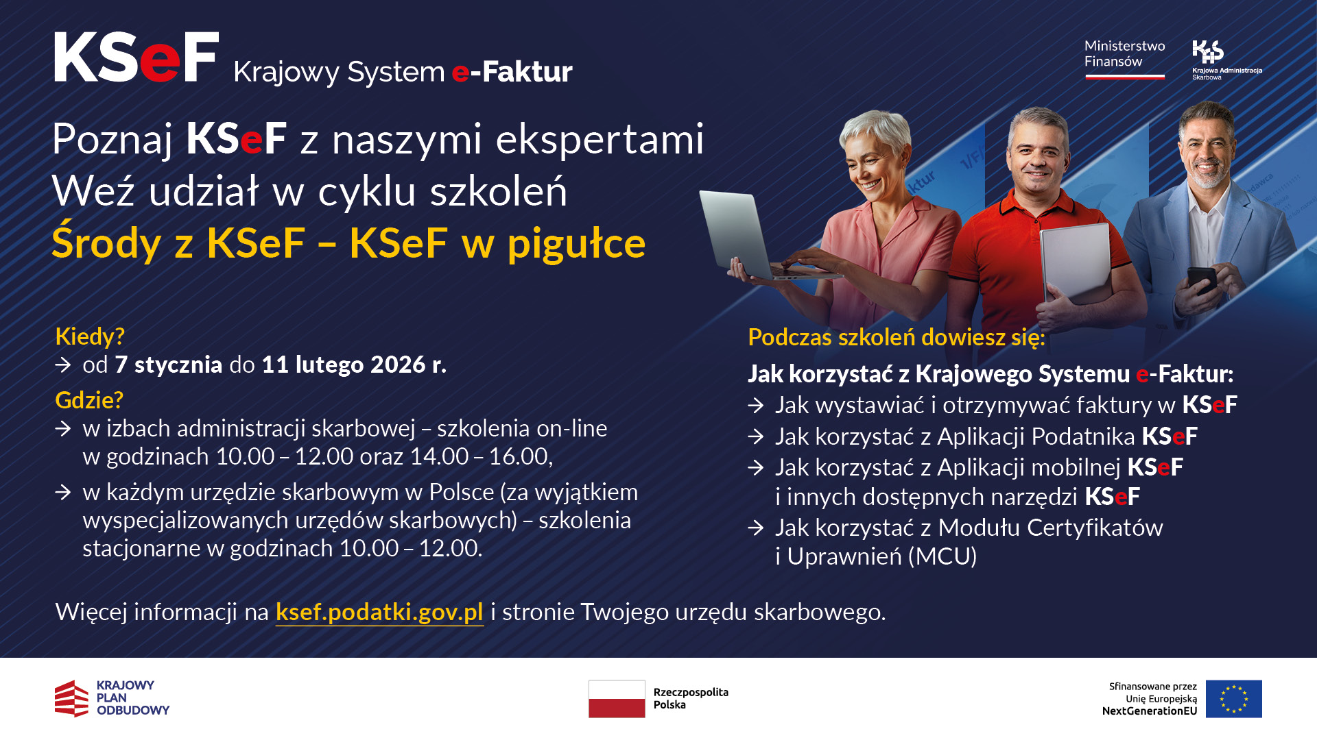 Grafika z informacjami o KSeF