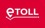 logo e- TOLL na czerwonym tle