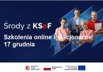 Grafika z napisem: Środy z KSeF. Szkolenia online i stacjonarne. 17 grudnia