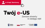 Grafika z napisem: Twój e-US zawsze otwarty w zasięgu ręki. Logo Funduszy Europejskich, Polski, Unii Europejskiej