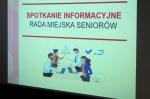Grafika z napisem: Spotkanie informacyjne Rada Miejska Seniorów