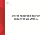 Zwroty nadpłat z zeznań rocznych za 2016r.