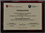 Dyplom z podziękowaniami dla Dyrektora Izby Administracji Skarbowej w Rzeszowie 